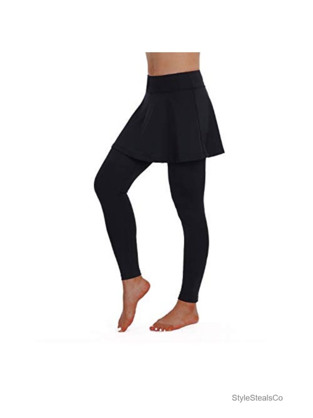 Women's Skirted Leggings with Flared Skort High Waist Athletic Tennis Yoga Skirt